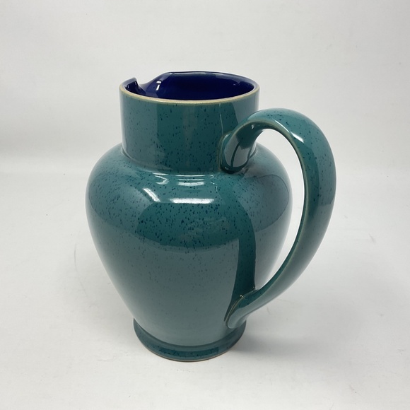 Denby Harlequin (retired) Stoneware 60 oz Blue Green Pitcher - Picture 4 of 11